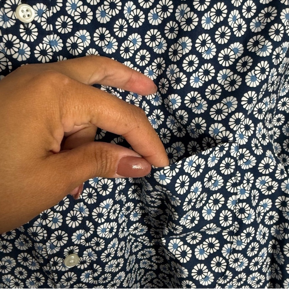 NEW‎ J. Crew Stretch Secret Wash Shirt In Floral Print Organic Cotton Size Small - Picture 4 of 11